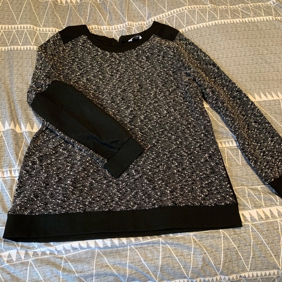 Black/white reitmans sweater-black elbow patches - Picture 1 of 2